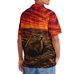 Groundhog Hunting Burnt Sky Hawaiian Shirt