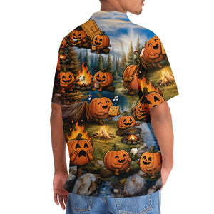 Vintage Pumpkin Camping Hawaiian Shirt