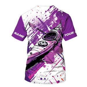 Custom Name Kayaking Purple All Over Print Shirt