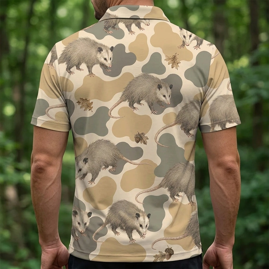 Opossum Camouflage Men Polo Shirt