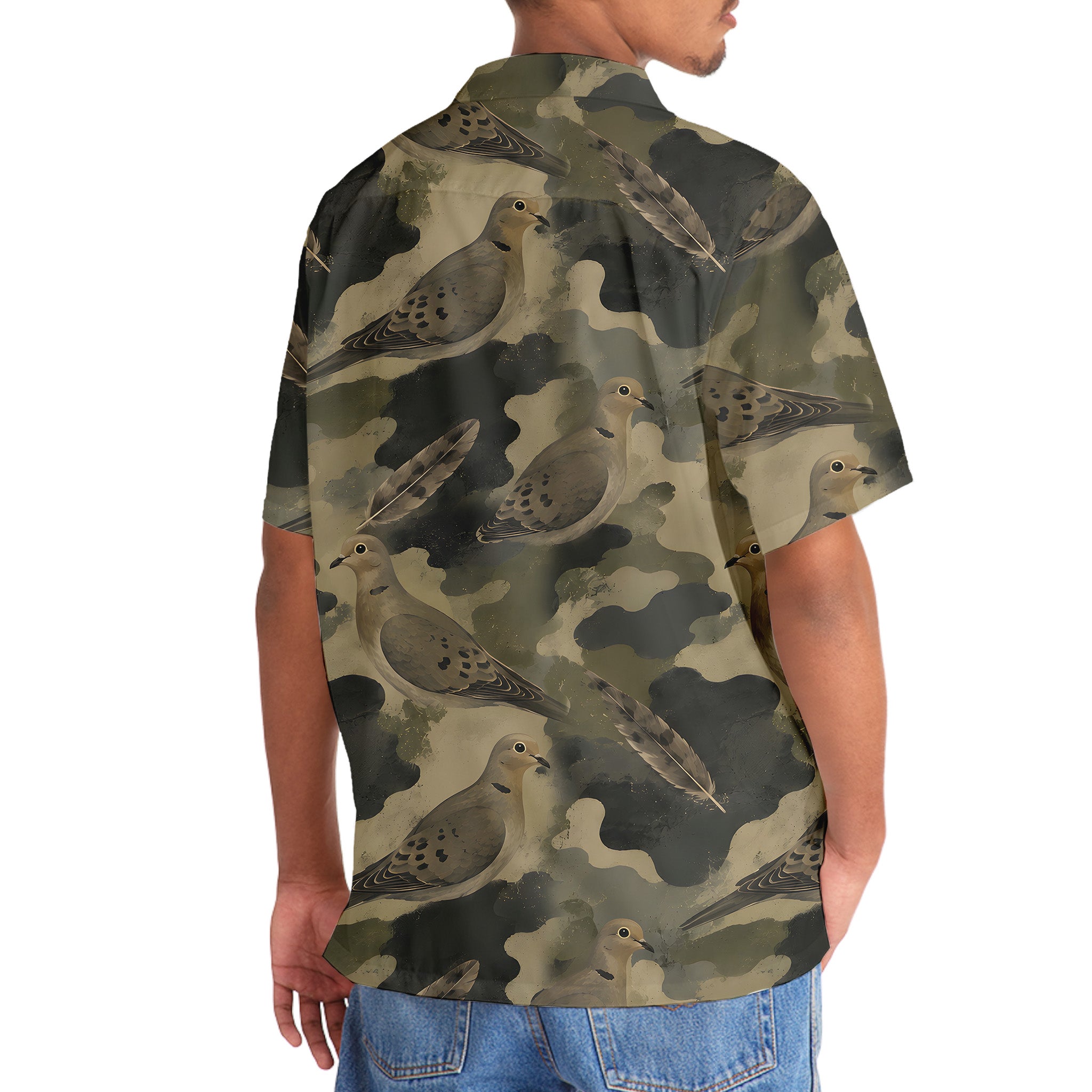 Dove Camouflage Graphic Pattern Hawaiian Shirt