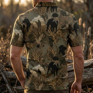 Mourning Dove Retriever Camouflage Polo Men Shirt