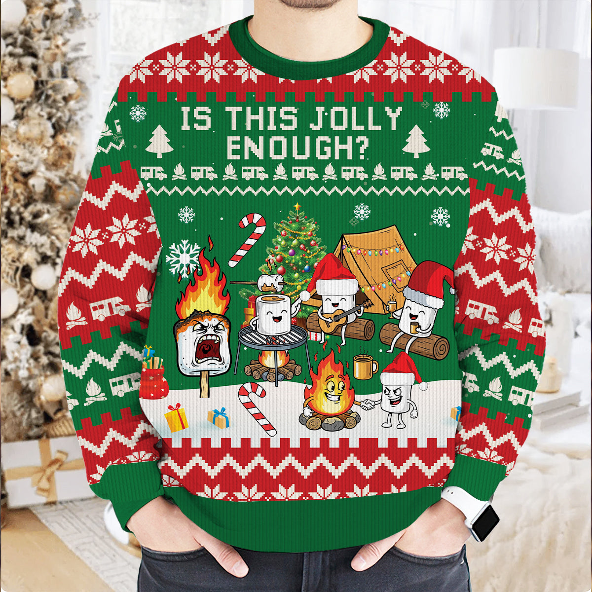 Burnt Marshmallow Christmas Ugly Sweater