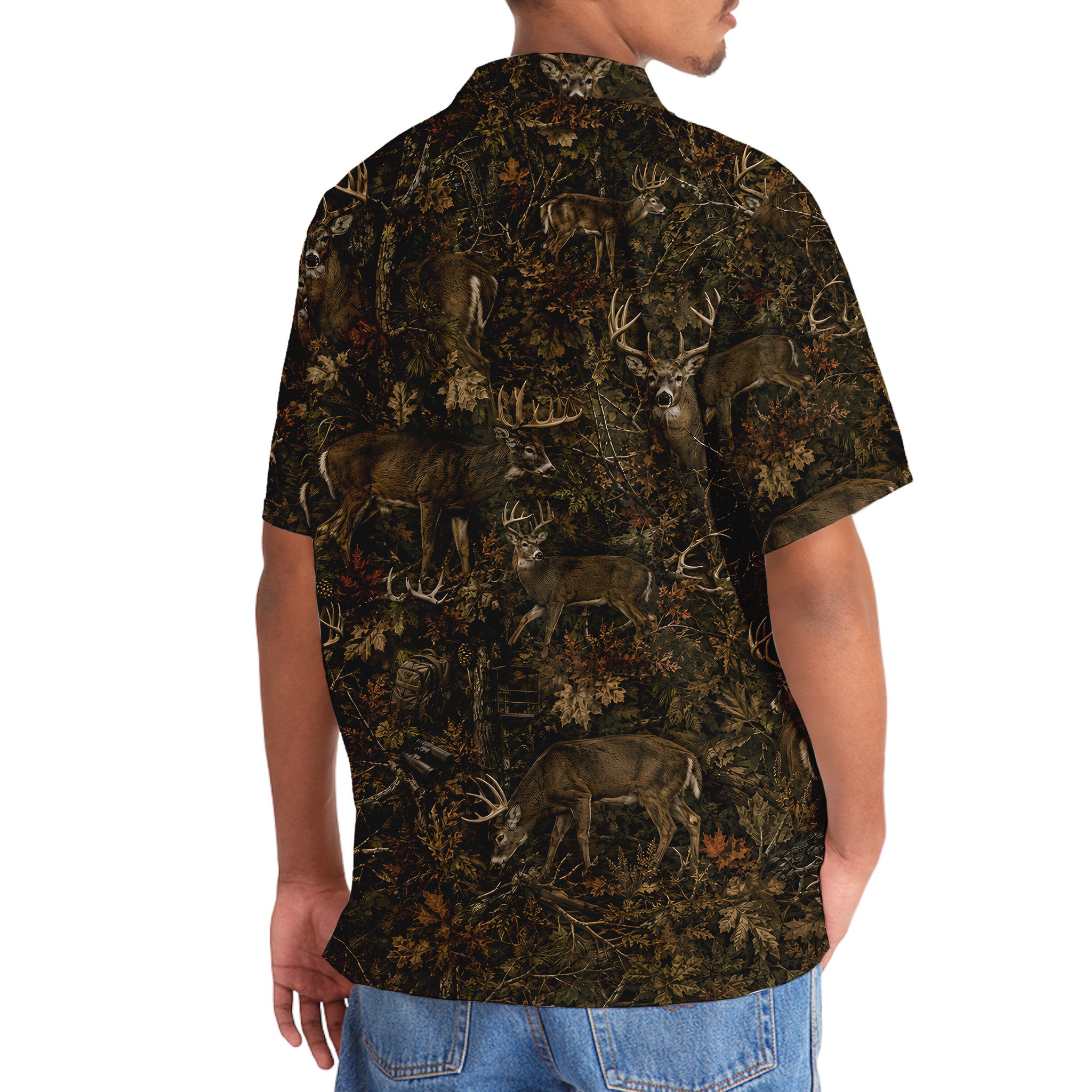 Deer Hunting Forest Camouflage Hawaiian Shirt