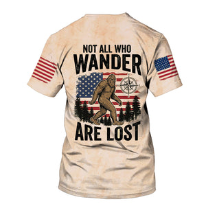 Vintage Bigfoot Not All Who Wander Are Lost All Over Print Shirt