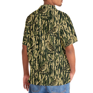 Dove Stripe Camouflage Hawaiian Shirt