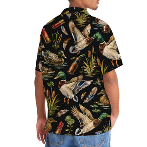 Duck Hunting Retro Black Hawaiian Shirt