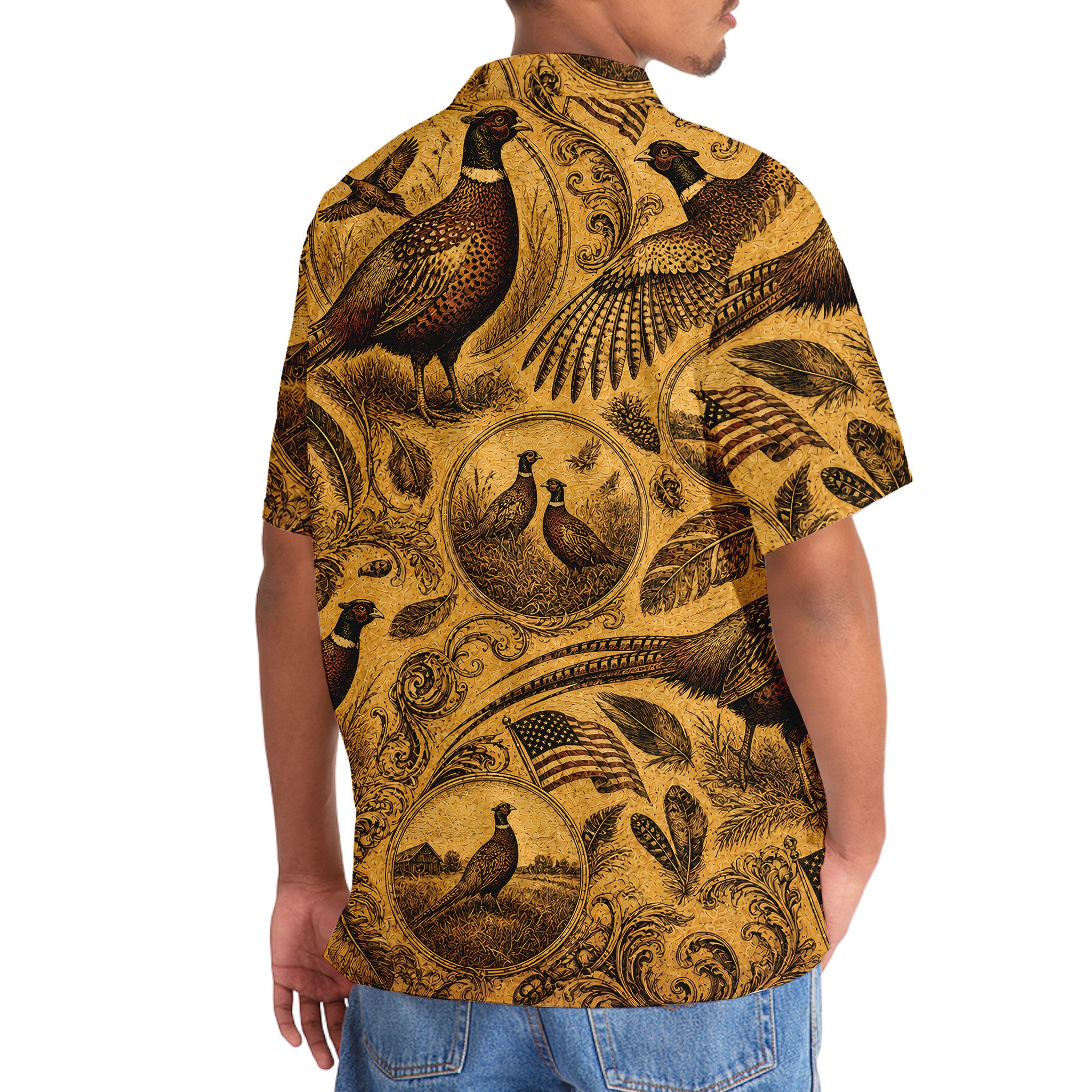 Pheasant Hunting Legend Vintage Art Hawaiian Shirt