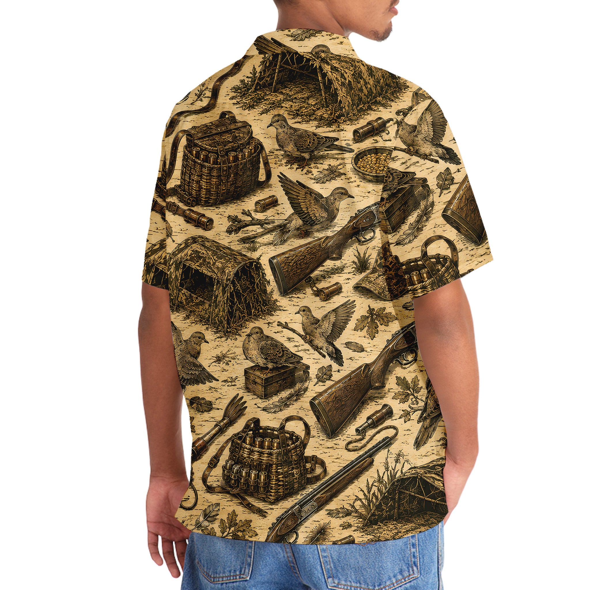 Vintage Dove Hunting Hawaiian Shirt