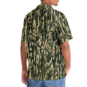 Elk Stripe Camouflage Hawaiian Shirt