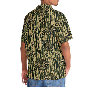 Raccoon Stripe Camouflage Hawaiian Shirt