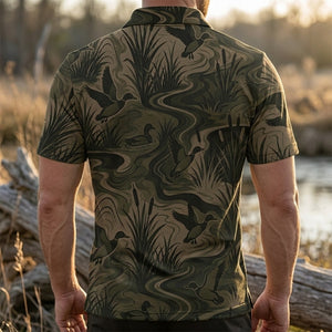 Camouflage Duck Hunting Men Polo Shirt