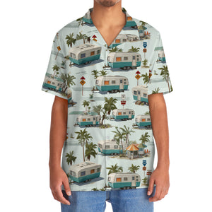 Vintage Fiffth-Wheel Trailer Hawaiian Shirt