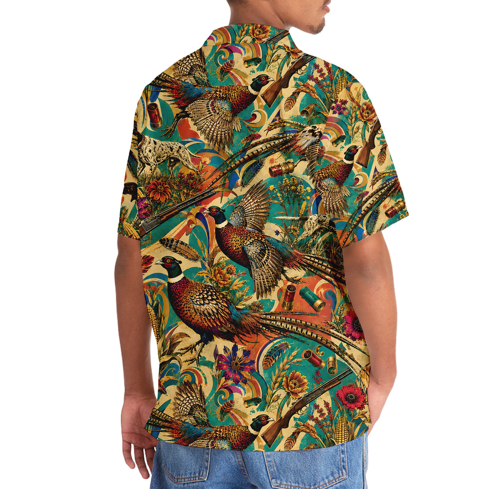 Psychedelic Pheasant Hunting Hawaiian Shirt