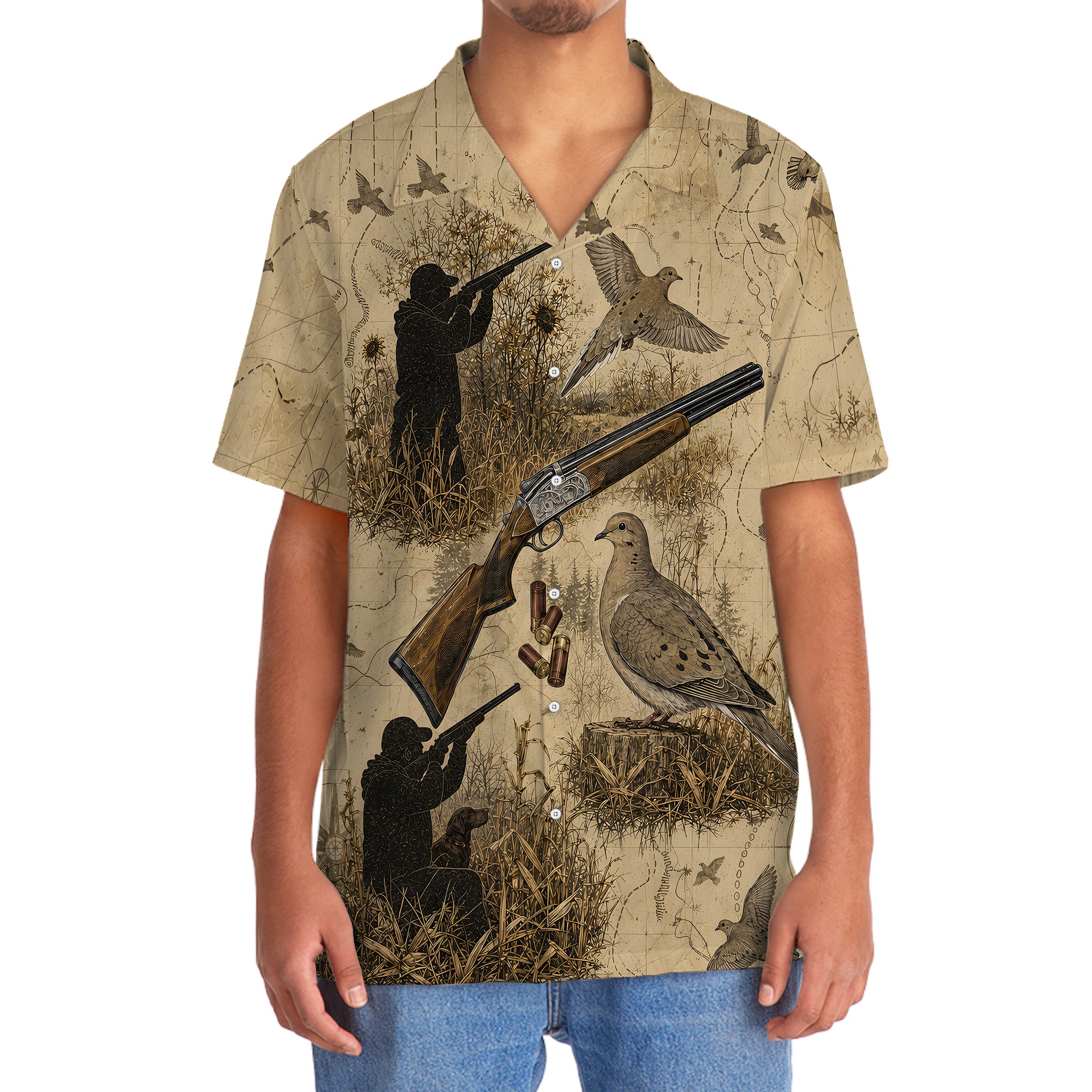 Vintage Dove Hunting Hawaiian Shirt