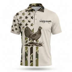 Custom Name Grouse Hunting Camouflage Style Men Polo Shirt