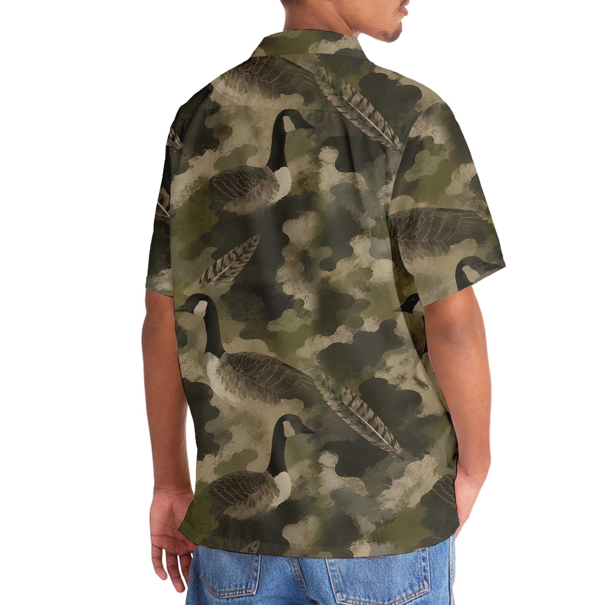 Goose Camouflage Graphic Pattern Hawaiian Shirt