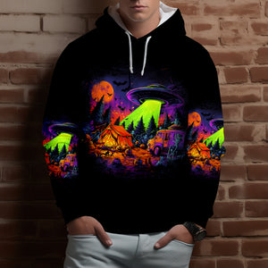 Alien Camp-O-Ween Invasion – UFO Halloween Camping All Over Print Shirt