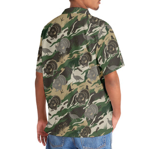 Outdoor Turkey Hunting Camo Print Graphic Hawaiian Shirt