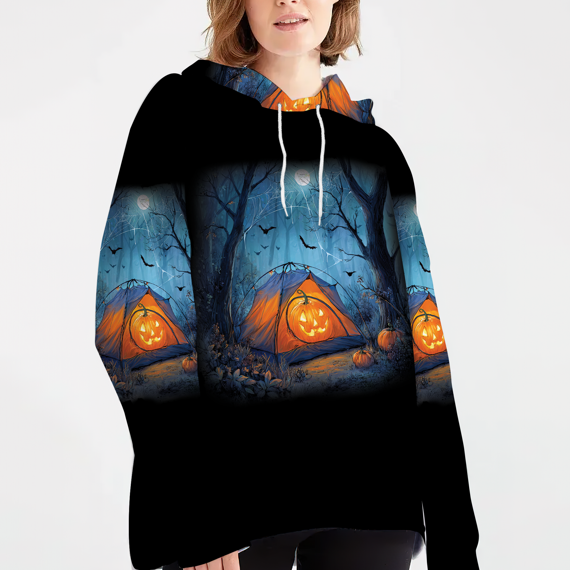 Halloween Pumpkin Camping All Over Print Shirt