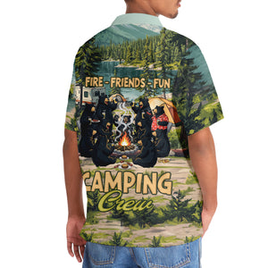 Friends, Fires, Fun Camping Crew Black Bear Hawaiian Shirt