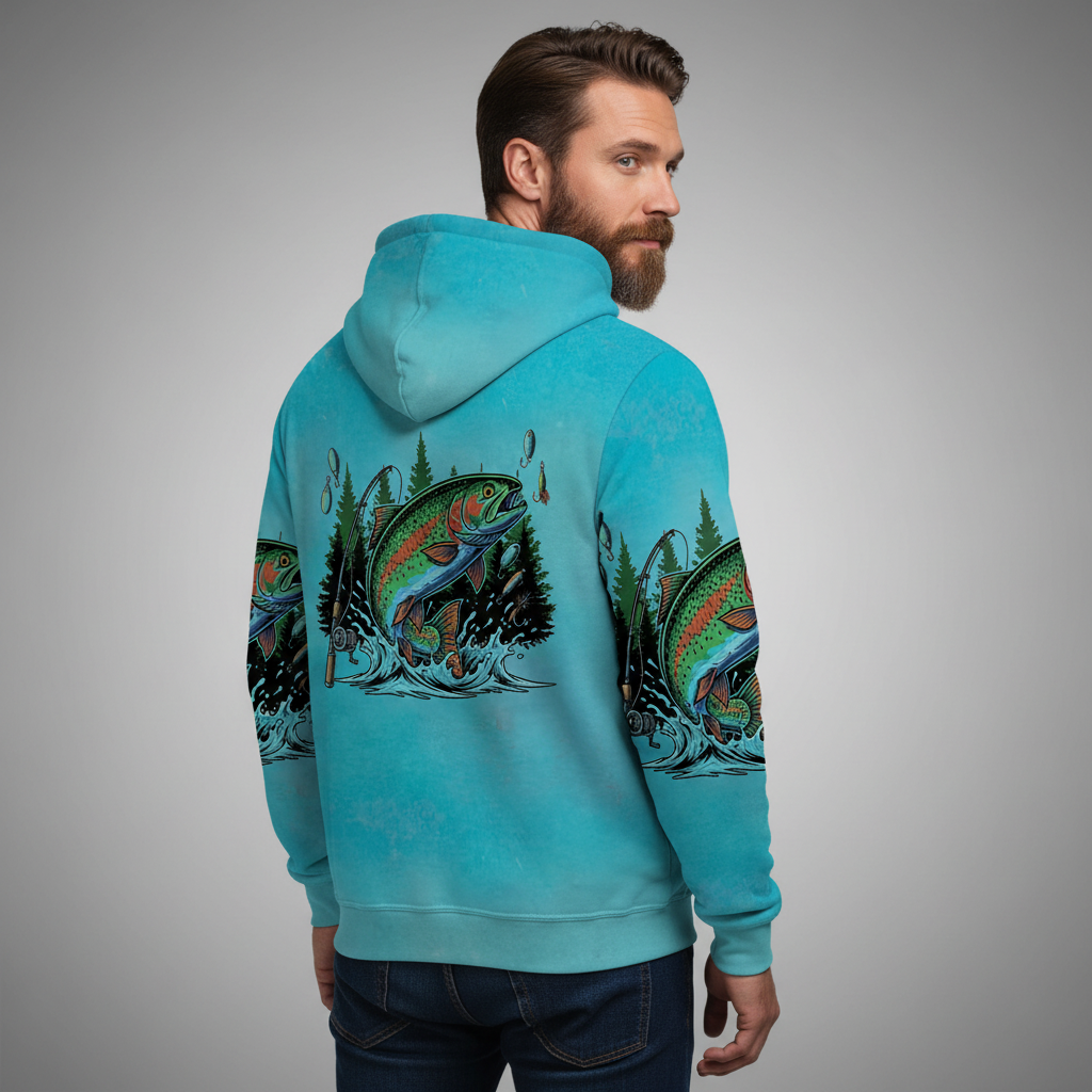 Fish Around And Find Trout Retro Graphic All Over Print Shirt