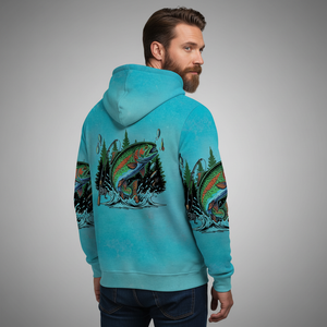 Fish Around And Find Trout Retro Graphic All Over Print Shirt