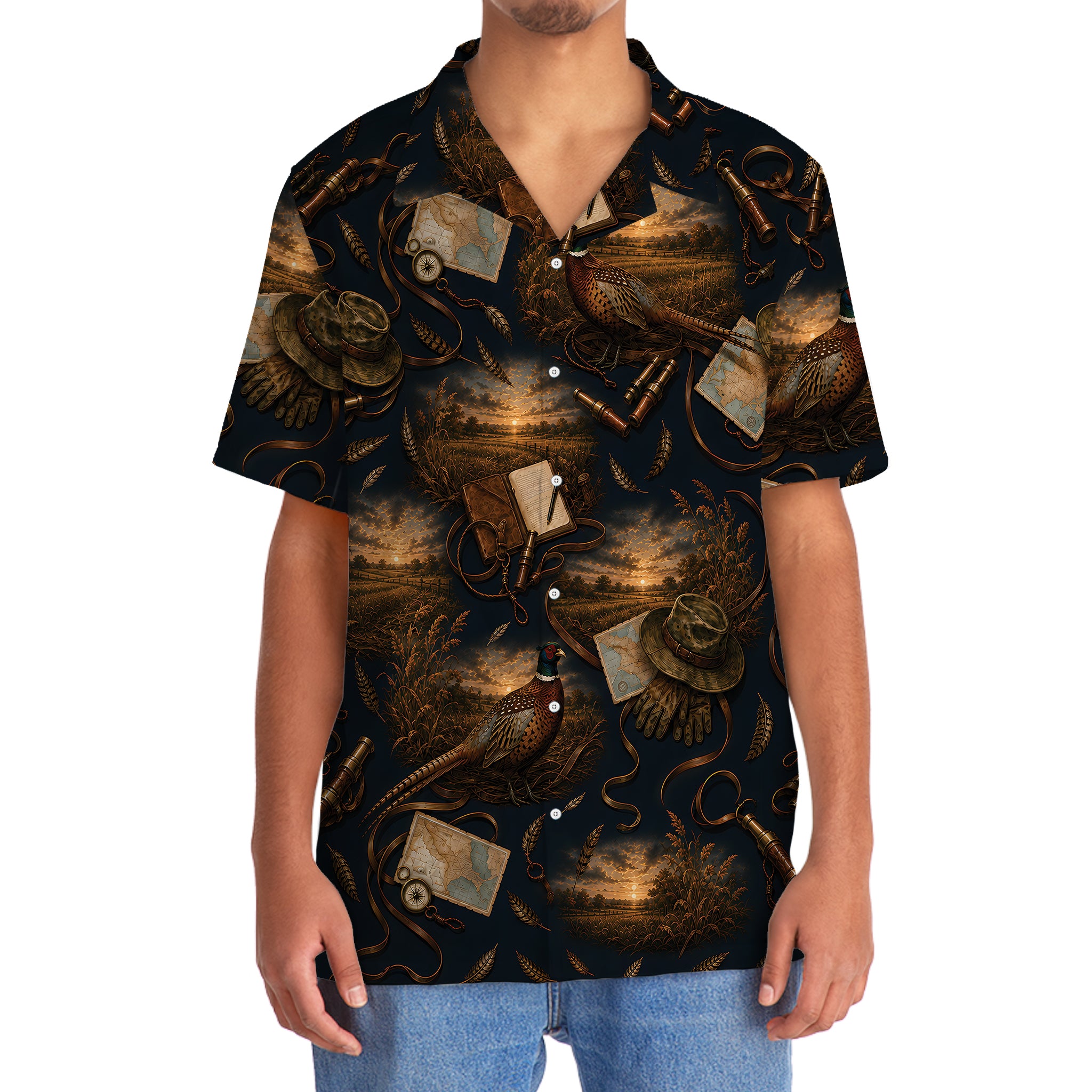 Vintage Pheasant Hunting Field Journal Hawaiian Shirt