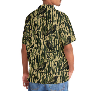 Crow Stripe Camouflage Hawaiian Shirt