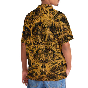 Camping With Golden Retriever Vintage Legend Art Hawaiian Shirt