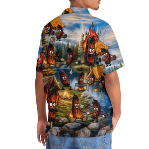 Burnt Sausages Funny Camping Hawaiian Shirt