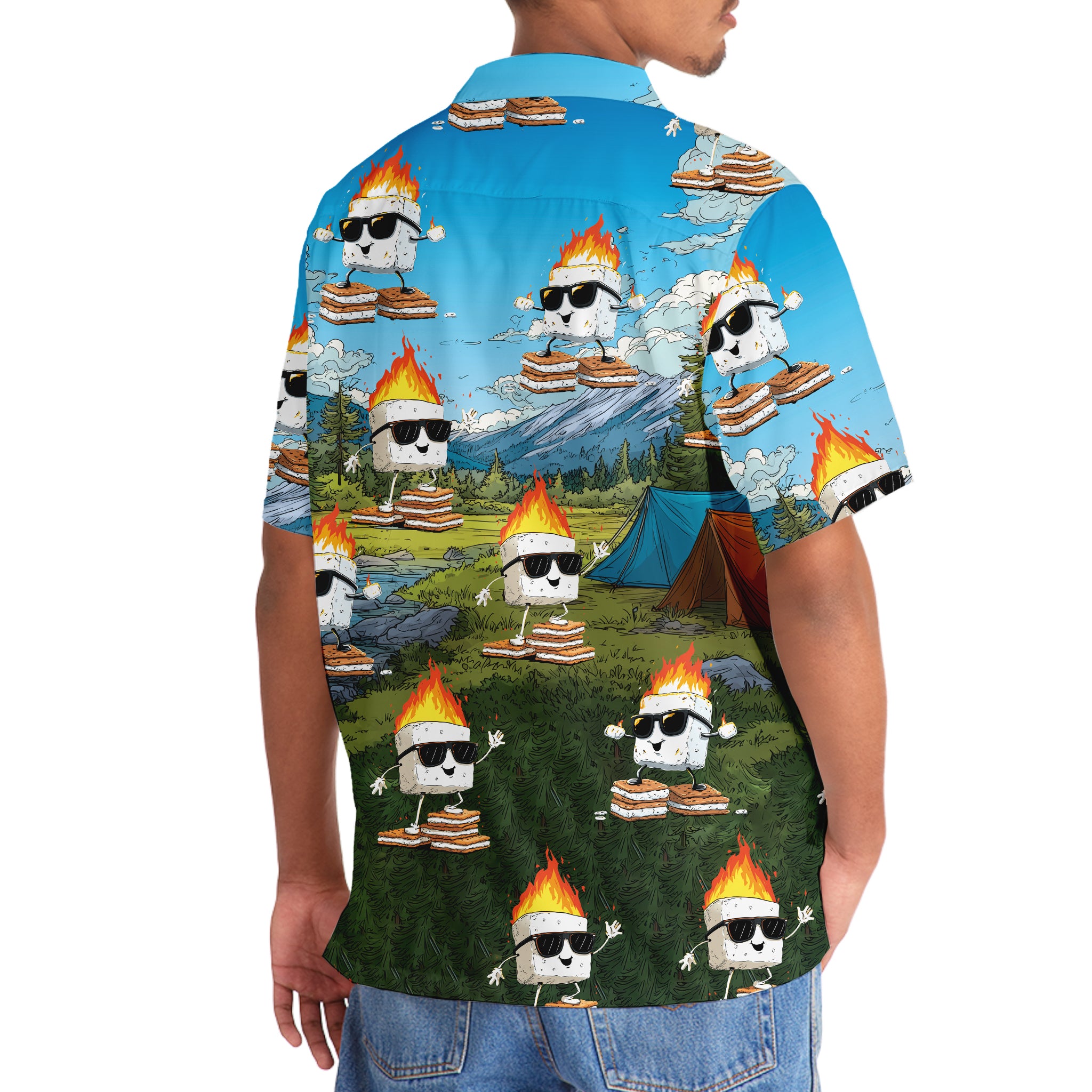 Cool Flaming S’mores Hawaiian Shirt