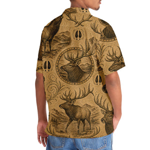 Elk Hunting Vintage Artwork Hawaiian Shirt