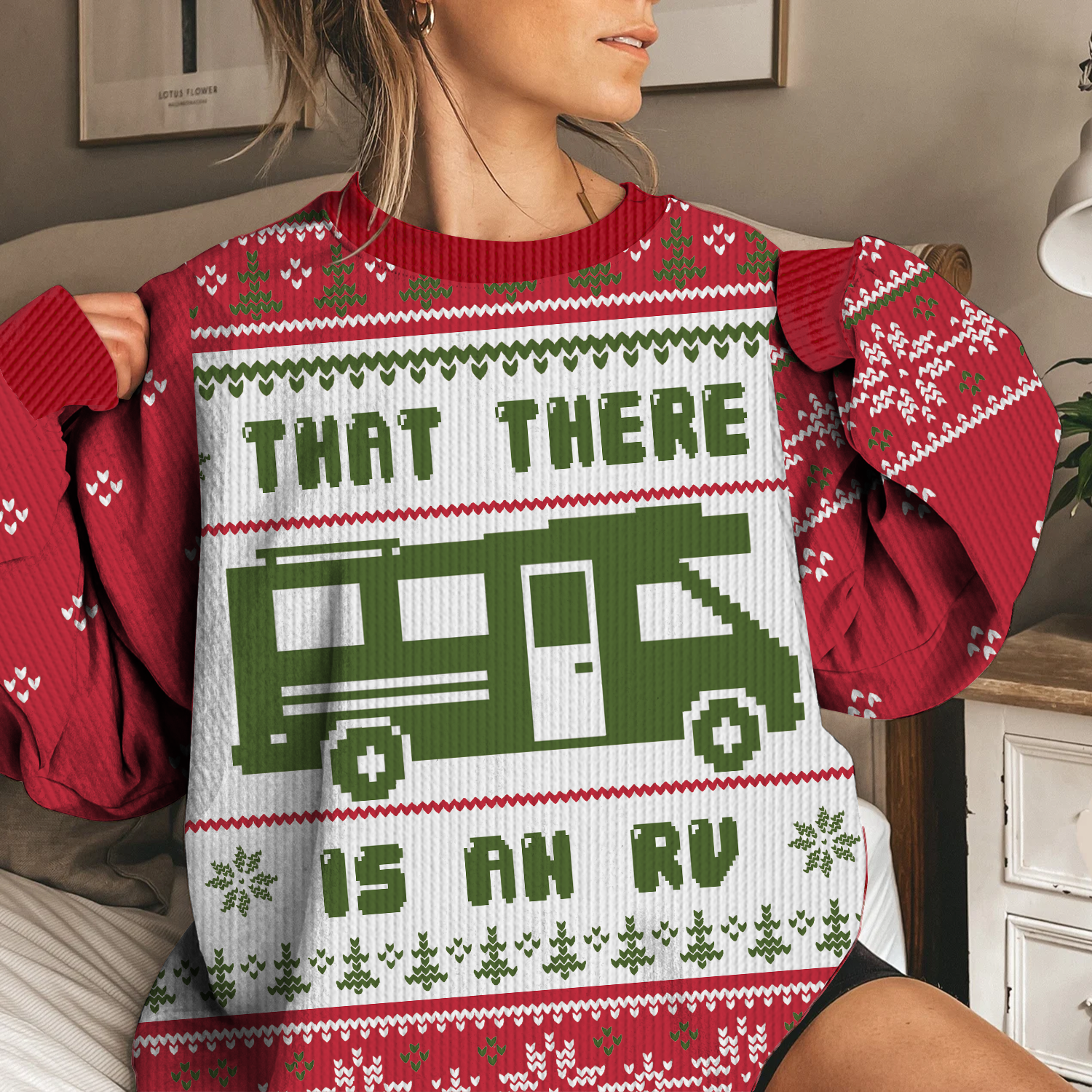 Red That There Is An RV Christmas Ugly Sweater