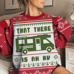 Red That There Is An RV Christmas Ugly Sweater