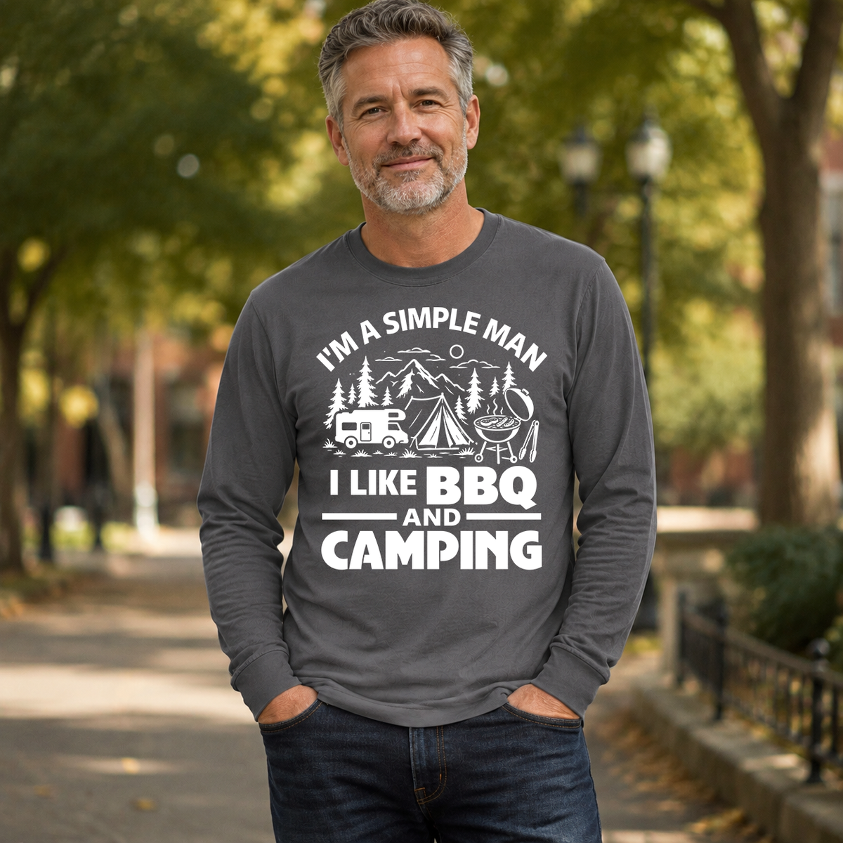 I Like BBQ And Camping - 7-CS2D-Charcoal