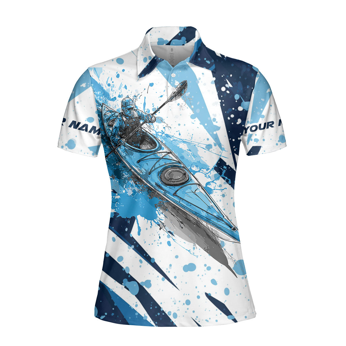 Custom Name Kayaking Blue All Over Print Shirt
