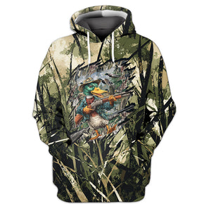 America Mallard Duck Hunting Camo All Over Print Shirt
