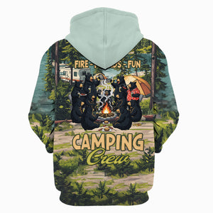 Friends, Fires, Fun Camping Crew Black Bear All Over Print Shirt