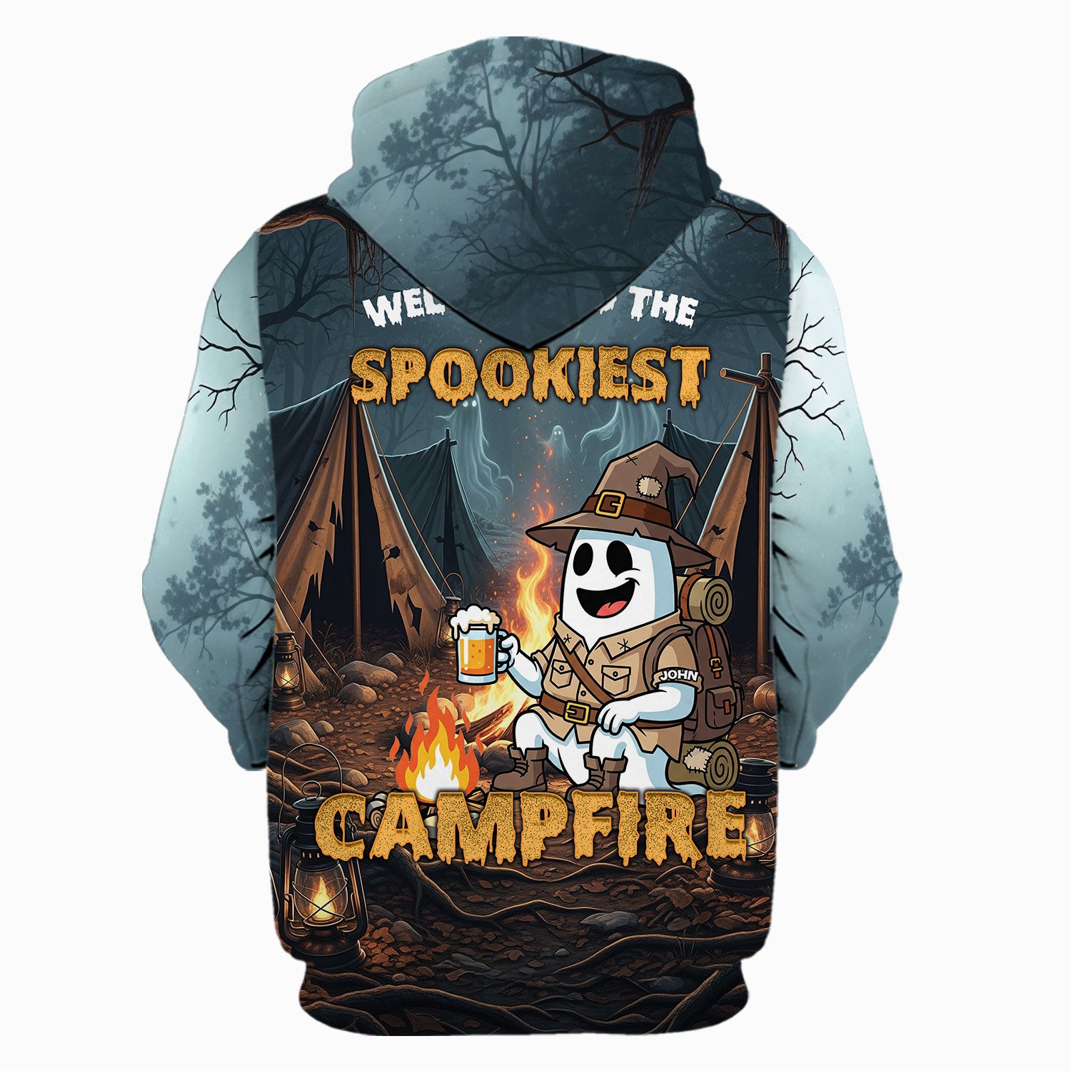 Custom Name Welcome To The Spookiest Campfire All Over Print Shirt