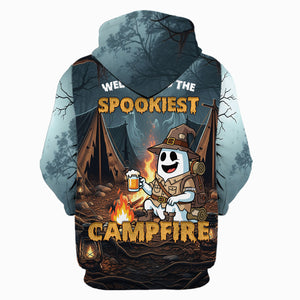 Custom Name Welcome To The Spookiest Campfire All Over Print Shirt