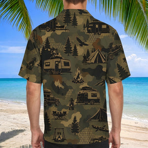 Camp Life Camping Camouflage Hawaiian Shirt