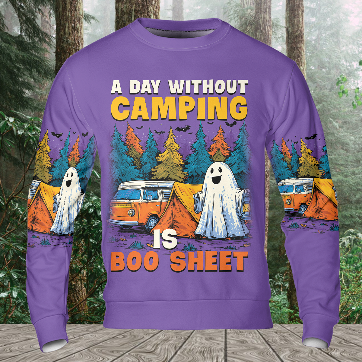 Halloween Camping Ghost – A Day Without Camping Is Boo Sheet All Over Print Shirt
