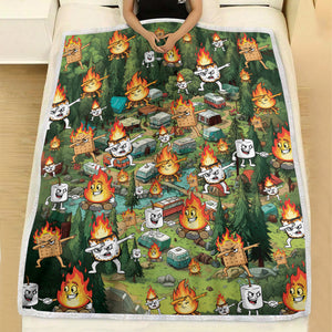 Burnt Marshmallow Camping Fleece Blanket Collection