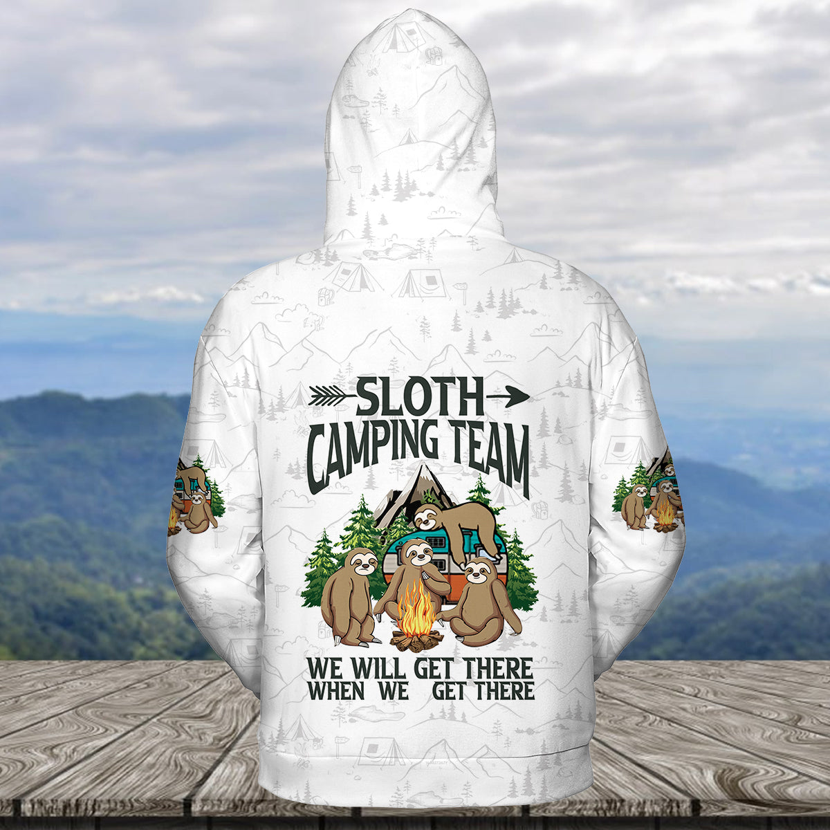 Sloth Camping Team We Will Get There When We Get There All Over Print Shirt