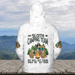 Sloth Camping Team We Will Get There When We Get There All Over Print Shirt