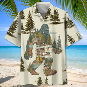 Vintage Bigfoot Camping Site Hawaiian Shirt