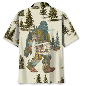 Vintage Bigfoot Camping Site Hawaiian Shirt