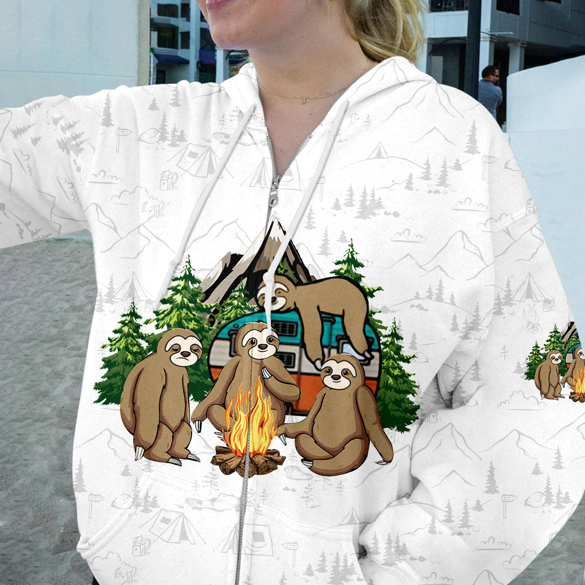 Sloth Camping Team We Will Get There When We Get There All Over Print Shirt