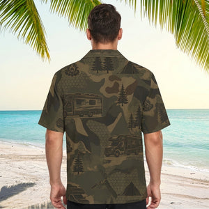 Class C Motorhome Camping Camouflage Hawaiian Shirt